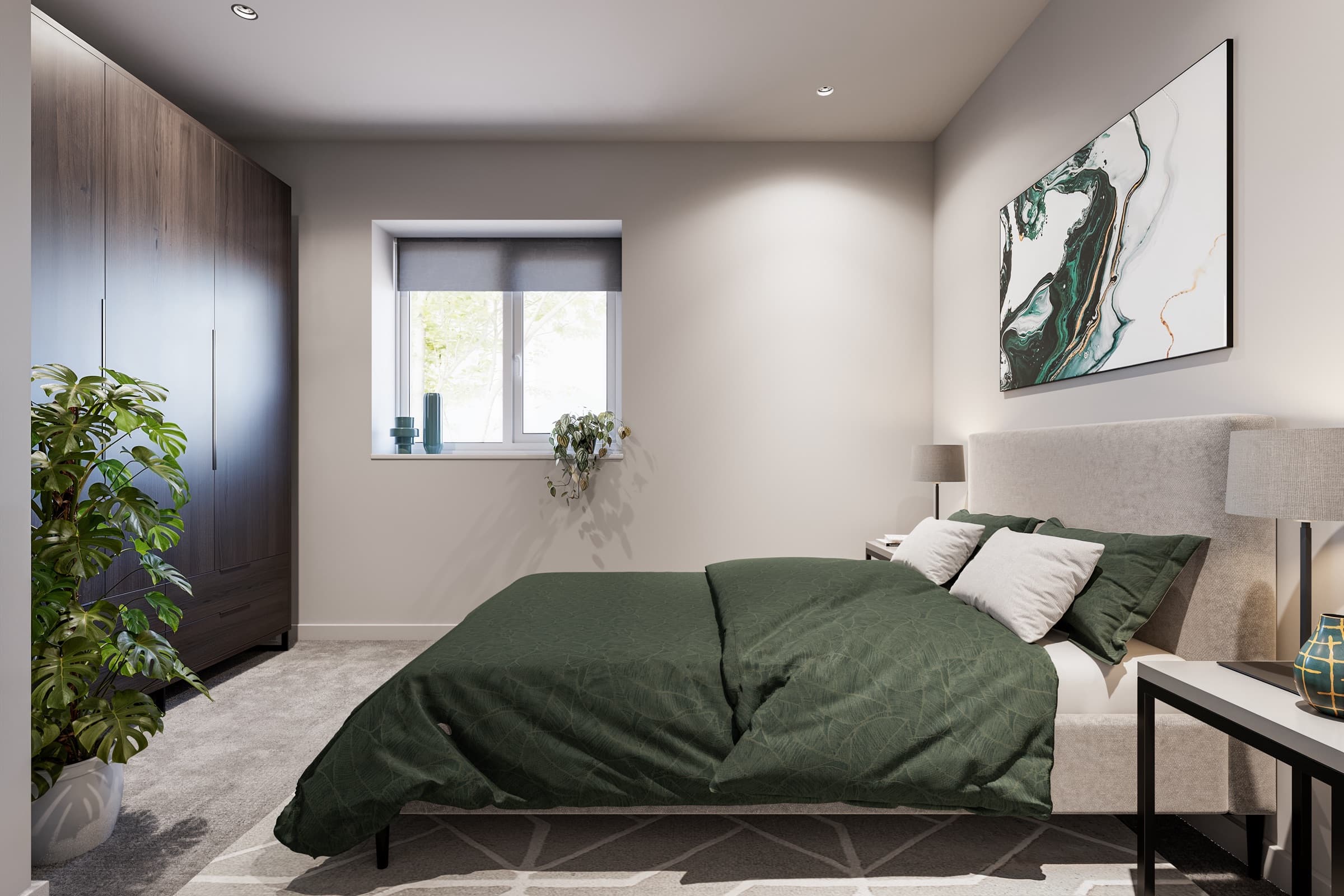 Visualisation of a bedroom at Langdale Mews