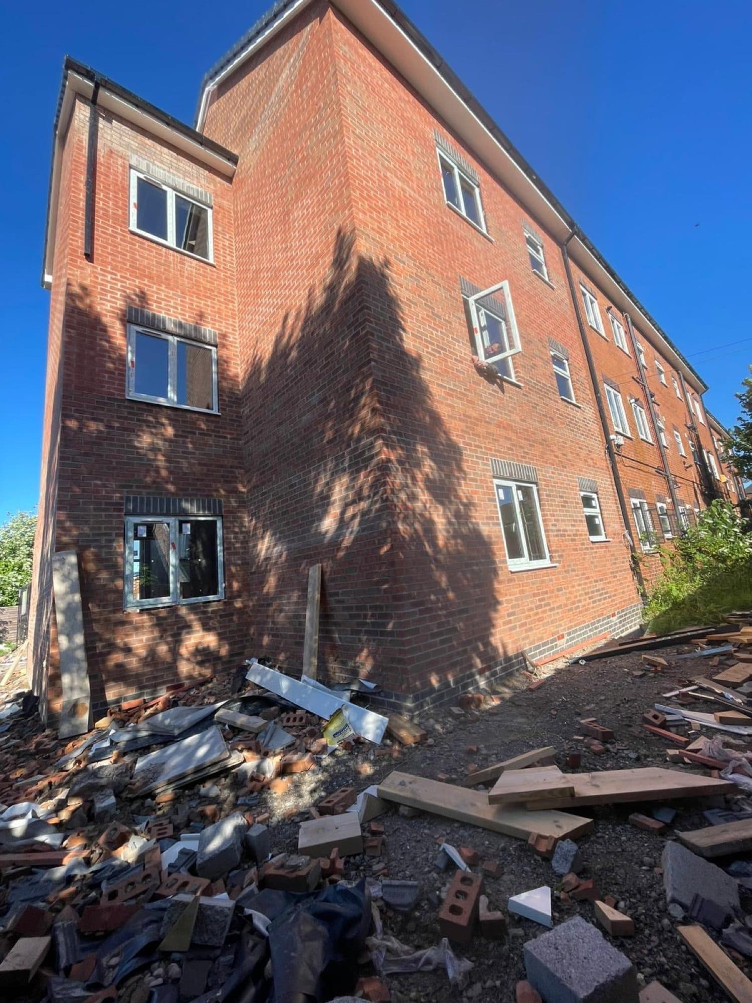 External construction progress at Langdale Mews
