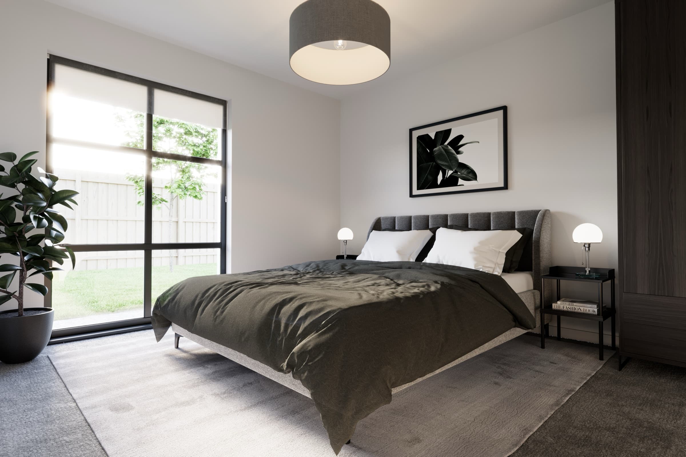 One bedroom apartment bedroom at The Old Bakery