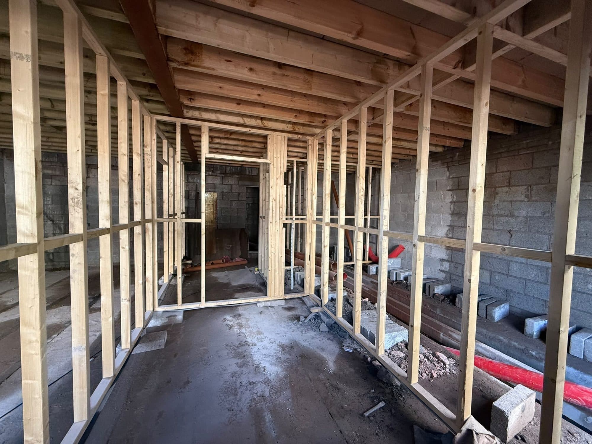 First-fix floor structure at The Old Bakery
