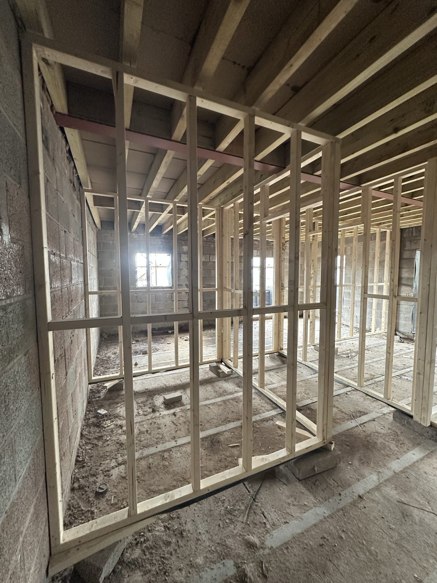 Internal framing at The Old Bakery