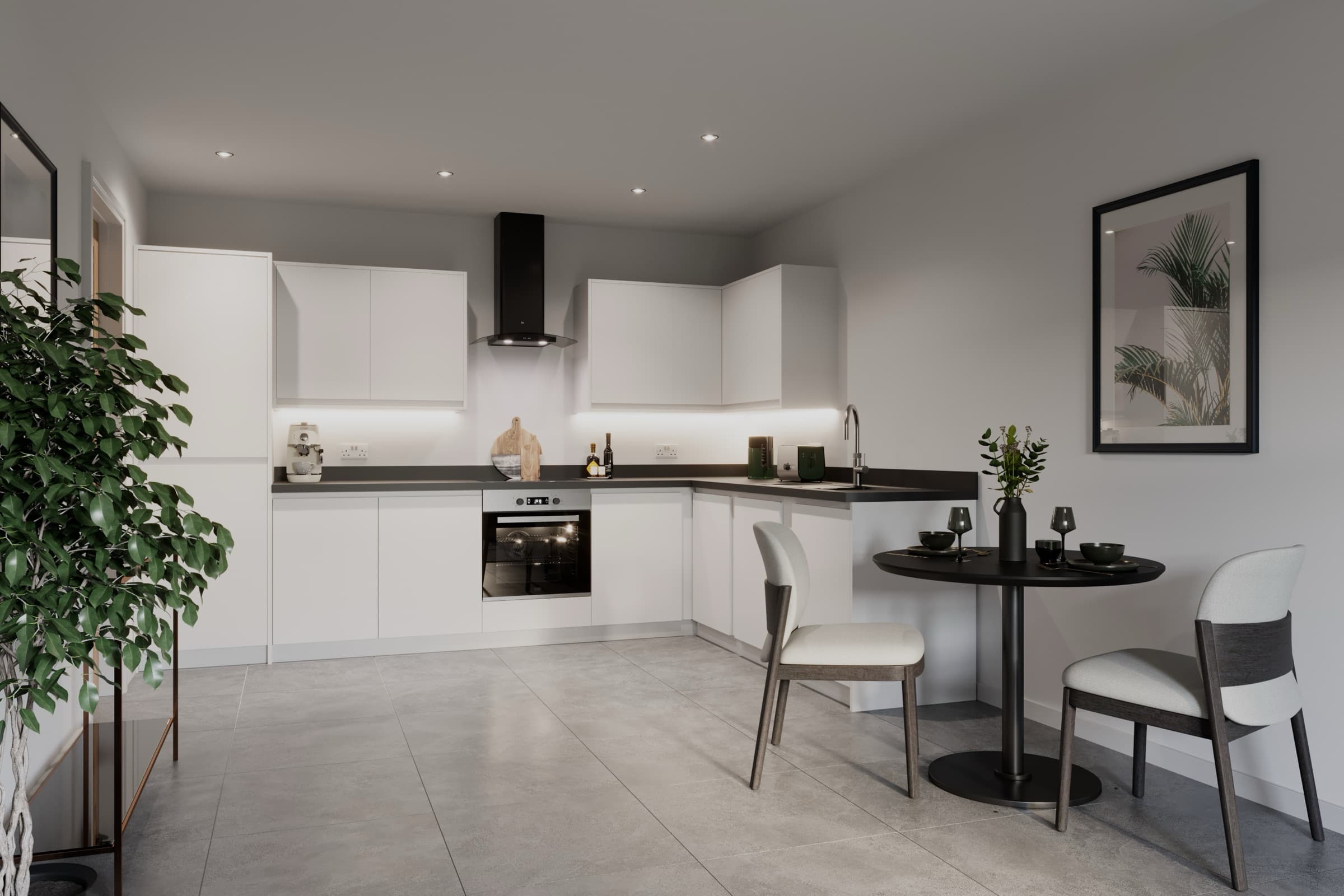 One bedroom apartment kitchen at The Old Bakery