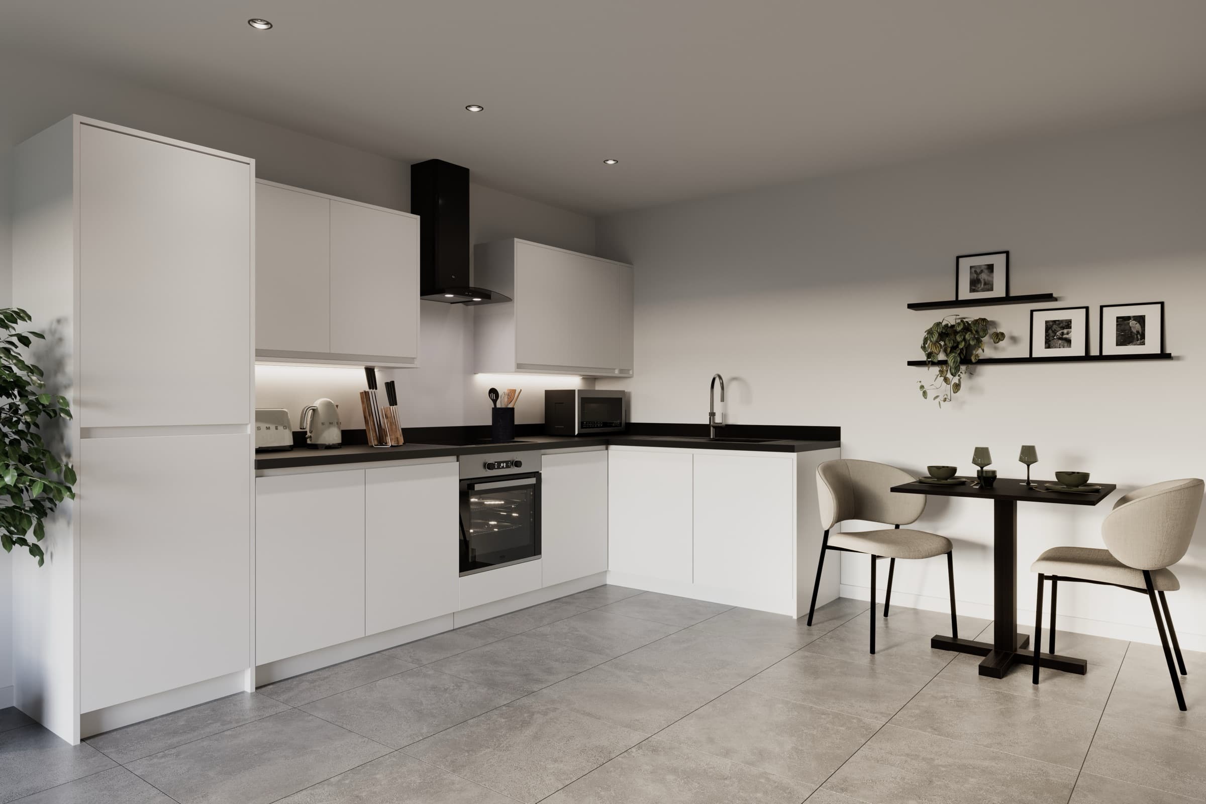 Two bedroom apartment kitchen at The Old Bakery