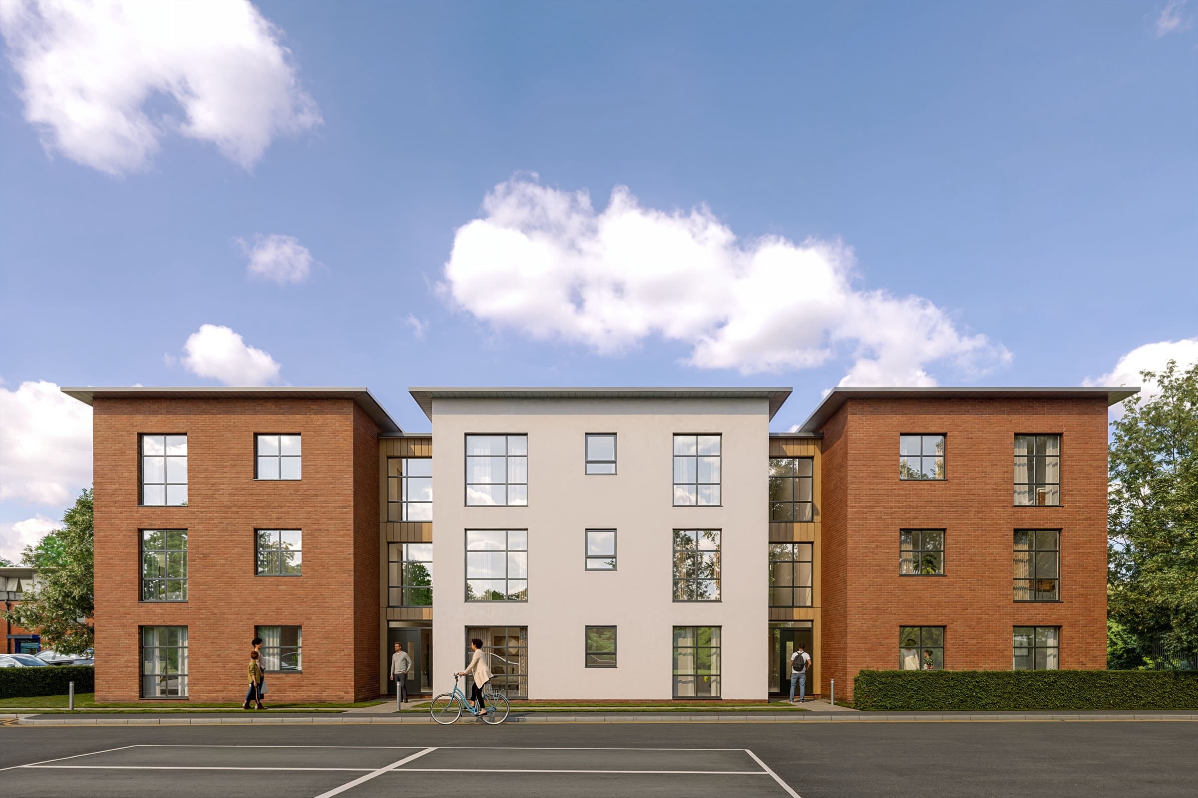 Frontal elevation of The Old Bakery apartments
